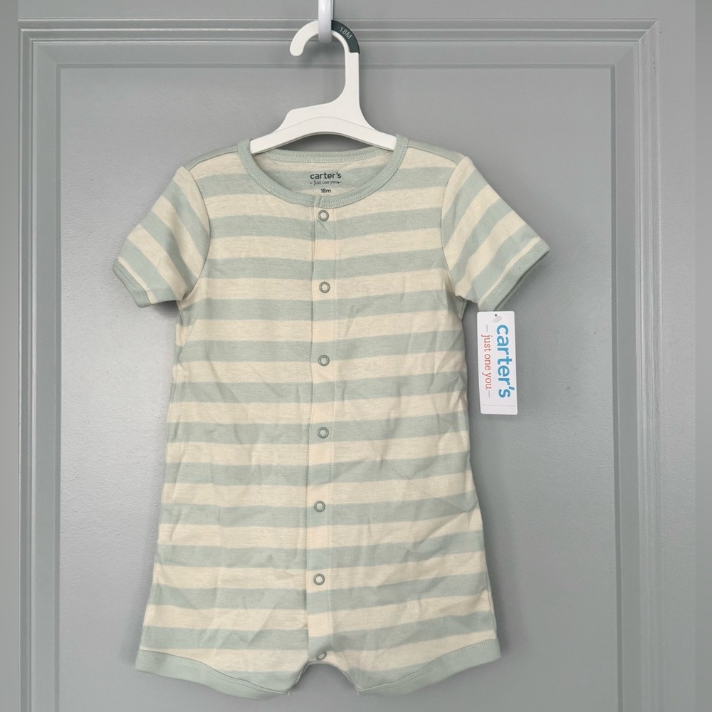 NWT Carter's Striped Short Sleeve Romper